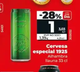 Dia ALHAMBRA 1925 Cervesa especial oferta