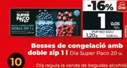 Dia DIA SUPER PACO Bosses d'escombraries amb doble zip oferta