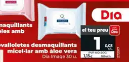 Dia DIA IMAQE Tovalloletes desmaquillants micel·lar amb àloe vera oferta