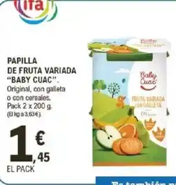 E.Leclerc BABY CUAC Papilla de fruta variada oferta