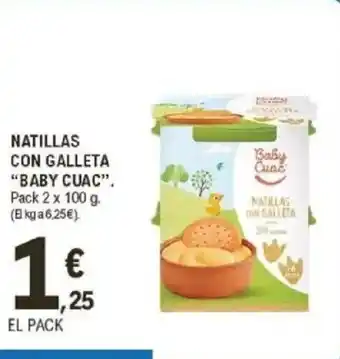 E.Leclerc BABY CUAC Natillas con galleta oferta