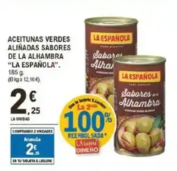 E.Leclerc LA ESPAÑOLA Aceitunas verdes aliñadas sabores de la alhambra oferta