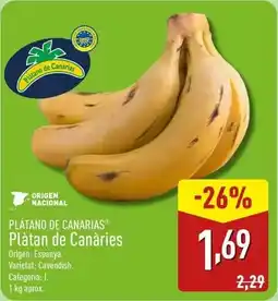 ALDI Origen - platano de canarias oferta