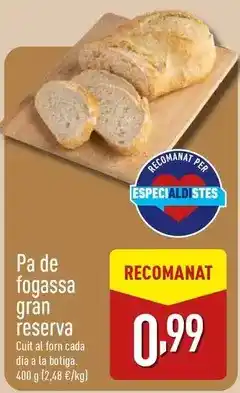ALDI Dia - pa de fogassa gran reserva oferta