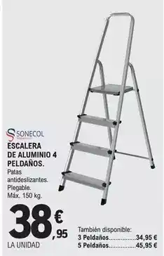 Sonecol - escalera de aluminio 4 peldaños