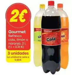 Suma Supermercados Gourmet - refresco cola, limon o naranja oferta