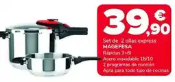 Supeco Magefesa - set de 2 ollas express oferta