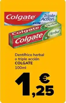Supeco Colgate - dentifrico herbal o triple accion oferta