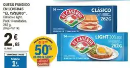 E.Leclerc EL CASERIO Queso fundido en lonchas oferta