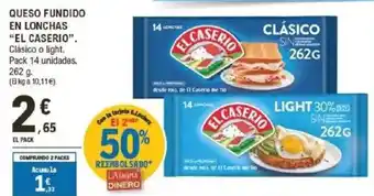 E.Leclerc EL CASERIO Queso fundido en lonchas oferta