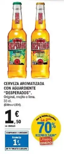 E.Leclerc DESPERADOS Cerveza aromatizada con aguardiente oferta