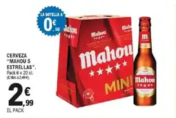E.Leclerc MAHOU 5 ESTRELLAS Cerveza oferta