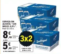 E.Leclerc SAN MIGUEL 0,0% Cerveza sin alcohol oferta