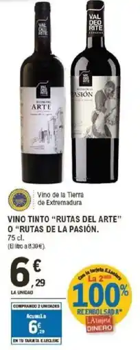 E.Leclerc Vino tinto "rutas del arte" o "rutas de la pasión oferta
