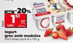 Dia Dia fidias - yogur griego con fresa oferta