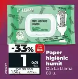 Dia Dia la llama - papel higiénico húmedo oferta
