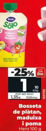 Dia Hero - bolsita de plátano, fresa y manzana oferta