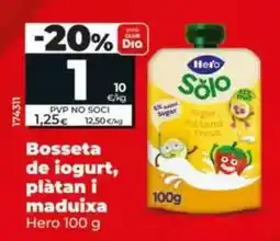 Dia Hero - bolsita de yogur, plátano y fresa oferta