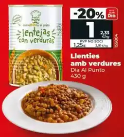 Dia Dia al punto - lentejas con verduras oferta