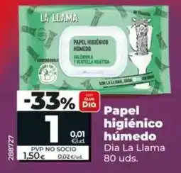 Dia Dia la llama - papel higiénico húmedo 80 uds oferta