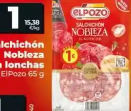 Dia Elpozo - salchichón nobleza en lonchas 65 g oferta