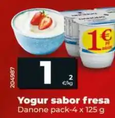 Dia Danone - yogur sabor fresa pack-4 x 125 g oferta