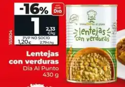 Dia Dia al punto - lentejas con verduras 430 g oferta