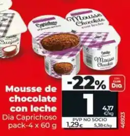 Dia Dia caprichoso - mousse de chocolate con leche pack-4 x 60 g oferta