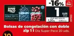 Dia Dia super paco - bolsas de congelación con doble zip 1 l 20 uds oferta