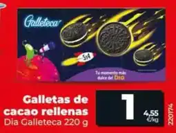 Dia Dia galleteca - galletas de cacao rellenas 220 g oferta