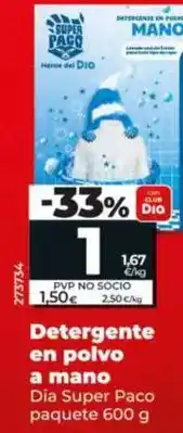 Dia Dia super paco - detergente en polvo a mano paquete 600 g oferta