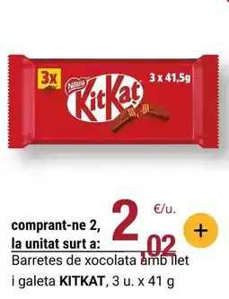 BonpreuEsclat Kit kat - barretes de xocolata amb llet i galeta oferta