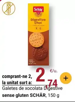 BonpreuEsclat Schär - galetes de xocolata digestive sense gluten oferta
