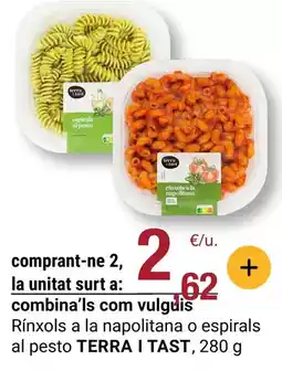 BonpreuEsclat Terra - rinxols a la napolitana o espirals al pesto oferta