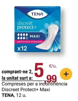 BonpreuEsclat Tena - compreses per a incontinencia discreet protect+ maxi oferta