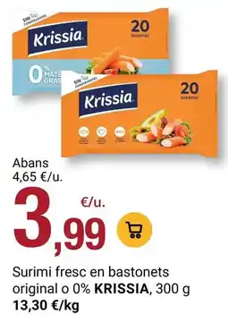 BonpreuEsclat Krissia - surimi fresc en bastonets original o 0% oferta