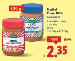 Lidl Maribel - crema 100% cacahuetes oferta