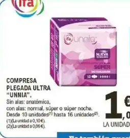 E.Leclerc IFA UNNIA Compresa plegada ultra oferta