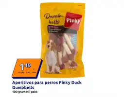 Action PINKY Aperitivos para perros Duck Dumbbells oferta
