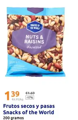 Action SNACKS OF THE WORLD Frutos secos y pasas oferta