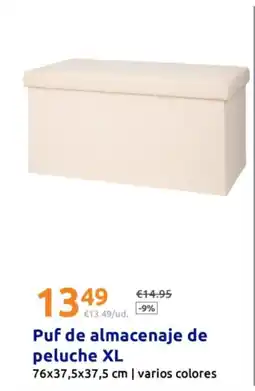 Action Puf de almacenaje de peluche XL oferta