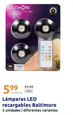 Action Lámparas LED recargables Baltimore oferta