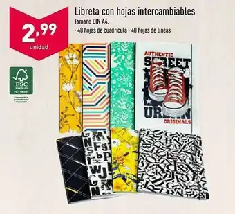 ALDI Libreta Con Hojas Intercambiables oferta