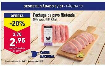 ALDI Pechuga De Pavo Fileteada oferta