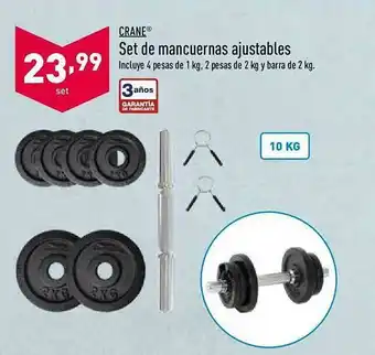 ALDI Crane Set De Mancuernas Ajustables oferta