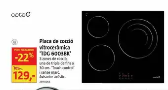 Bauhaus Placa De Cocció Vitroceràmica 'tdg 6003bk' Cata oferta