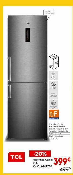 Conforama Frigorifico Combi Tcl Rb315gm1210 oferta