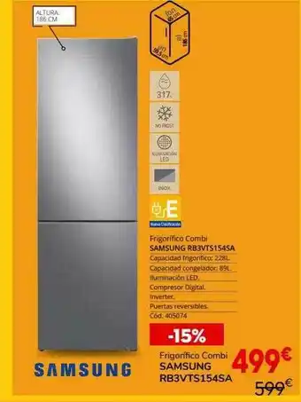 Conforama Frigorifico Combi Samsung Rb3vts154sa oferta