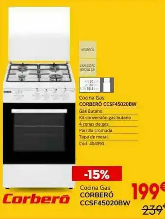 Conforama Cocina Gas Corberó Ccsf45020bw oferta