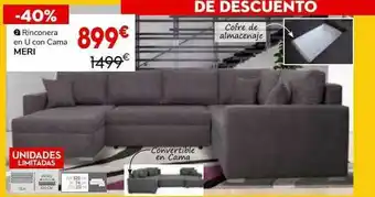Conforama Rinconera En U Con Cama Meri oferta